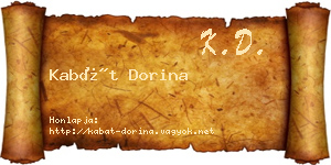 Kabát Dorina névjegykártya